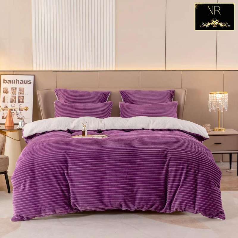5 Piece Corduroy Wool Comforter Set, Queen Size