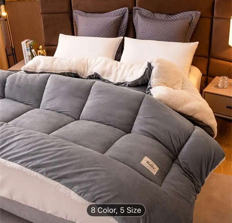 5 Piece Sherpa Wool Comforter Set