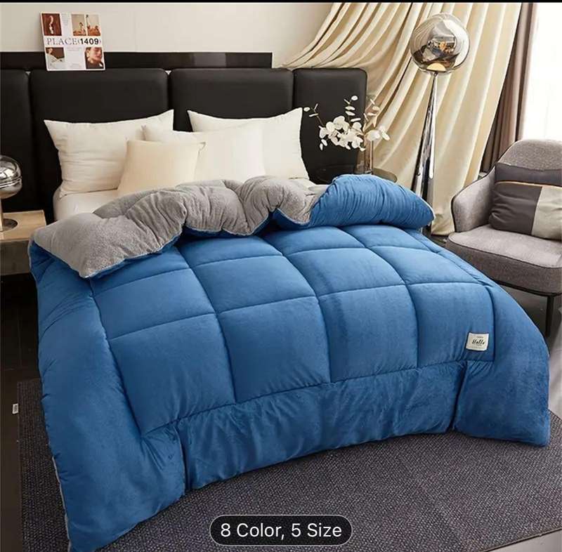 5 Piece Sherpa Wool Comforter Set