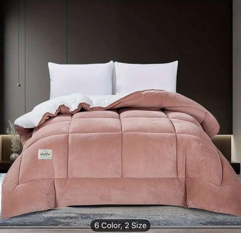 5 Piece Sherpa Wool Comforter Set