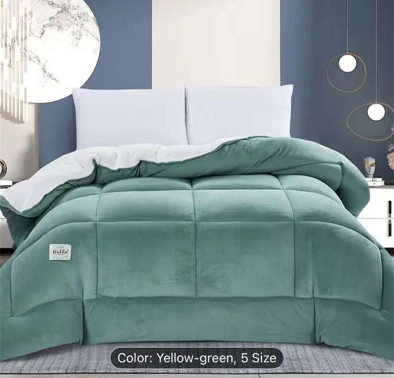 5 Piece Sherpa Wool Comforter Set