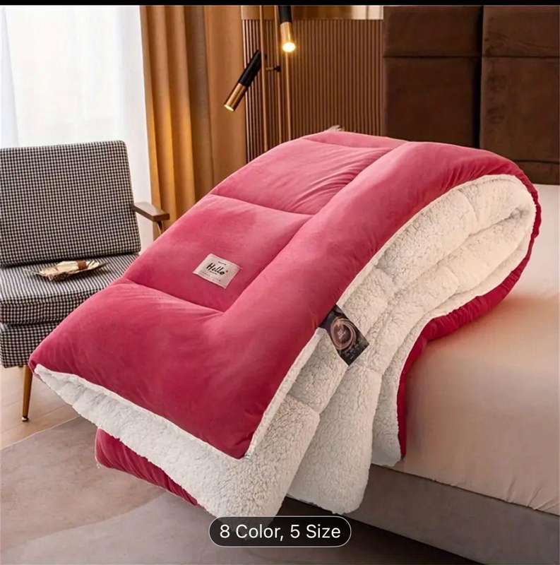 5 Piece Sherpa Wool Comforter Set