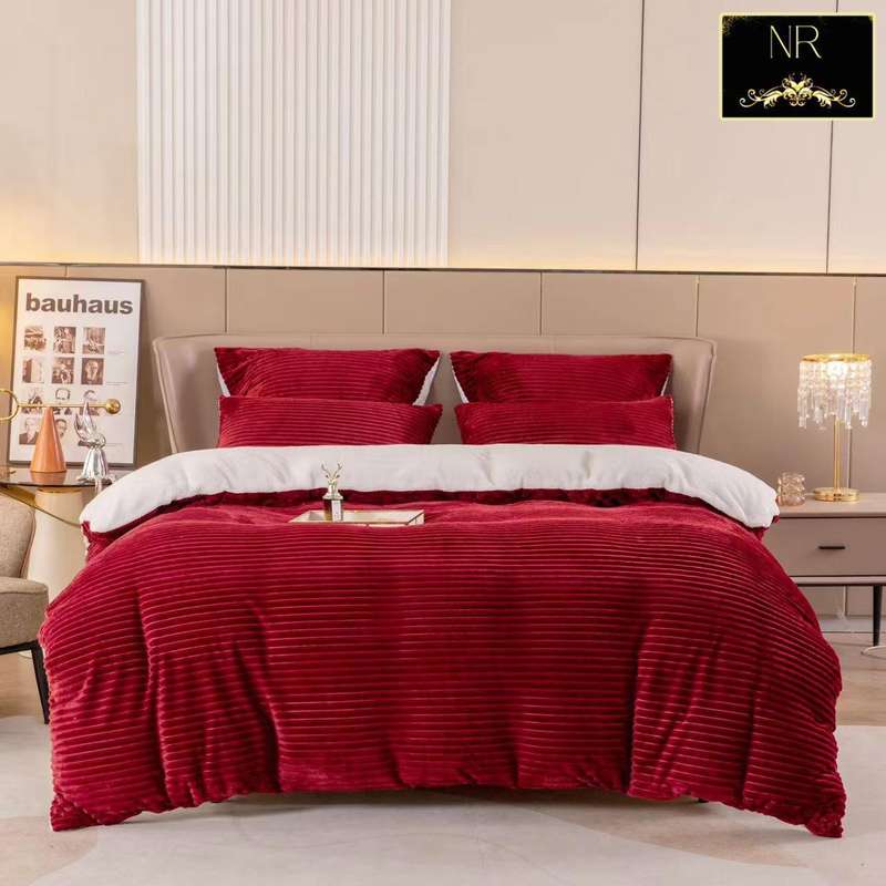 5 Piece Corduroy Wool Comforter Set, Queen Size