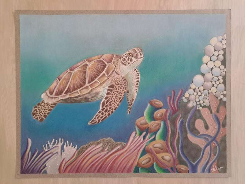 Artwork / drawing with colored pencils - Ocean Wanderer
