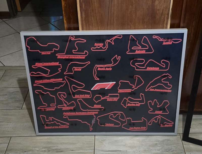  3D Printed Formula 1 Track Collection Framed Set of All 24 Circuits