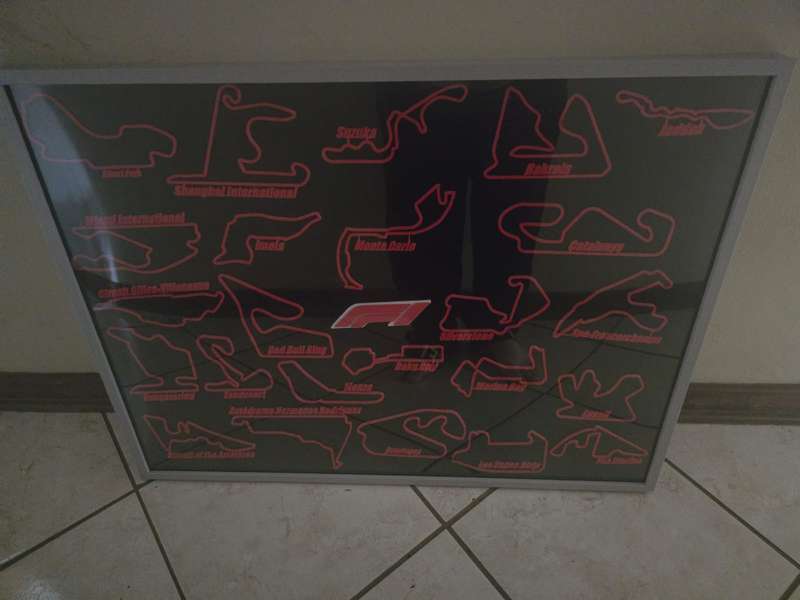  3D Printed Formula 1 Track Collection Framed Set of All 24 Circuits