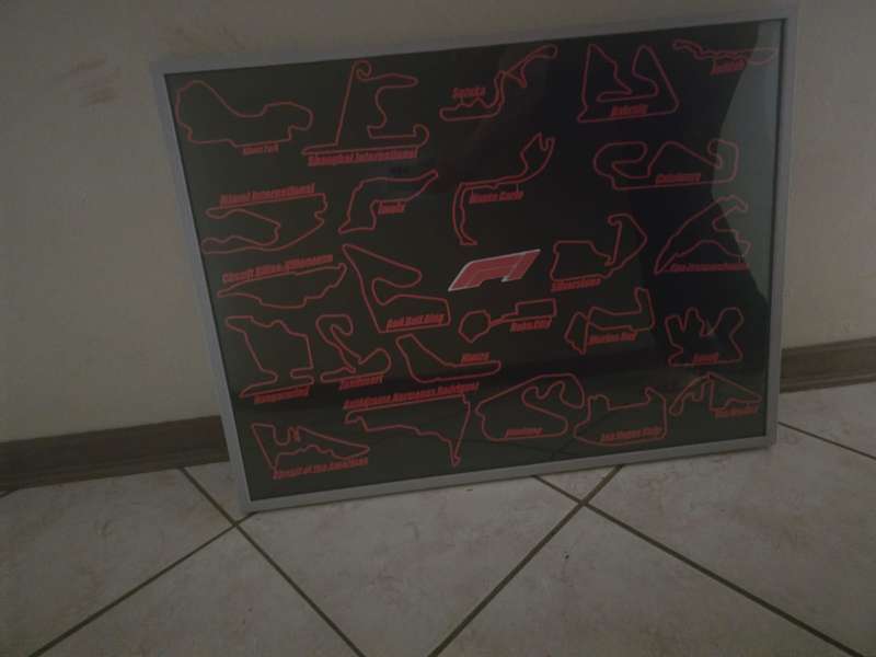  3D Printed Formula 1 Track Collection Framed Set of All 24 Circuits