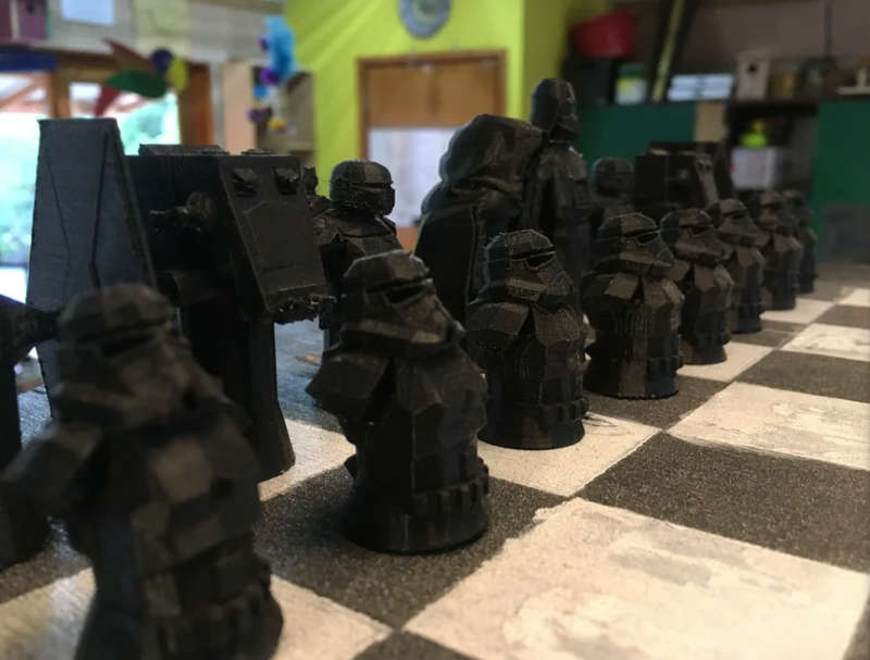  3D Printed Star Wars Chess Set  Imperials vs Rebels (Pieces Only)