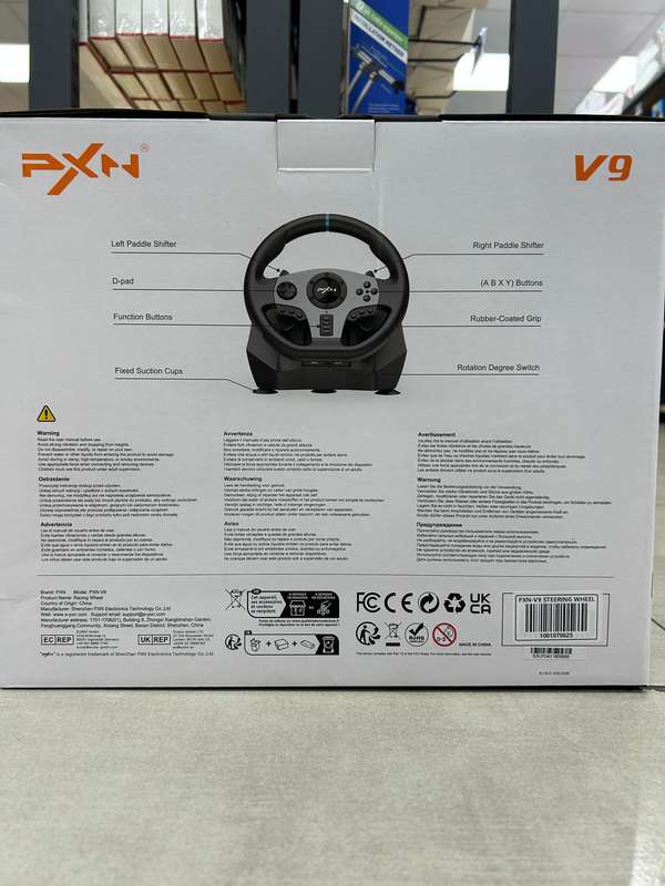 PXN V9 Gaming Steering Wheel 270-900 degree with 3 Pedals and Gear Shifter