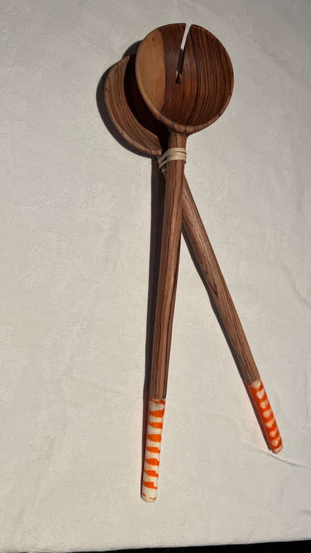 Salad servers 10 Bone/Wood Orange
