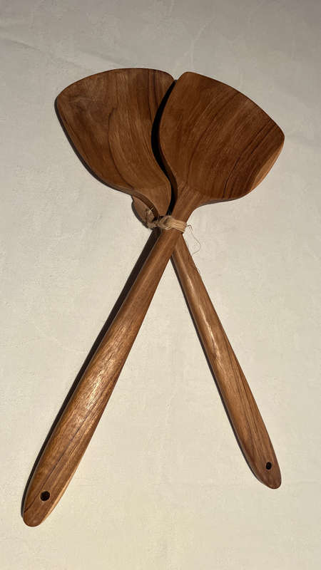 Teak Salad Server Paddles