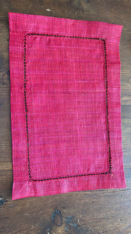 Red Raffia Rectangular Placemat