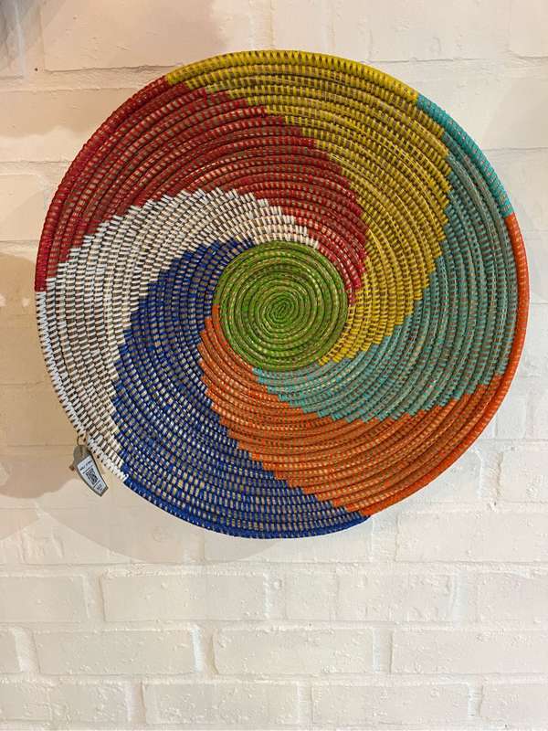 Wall Basket Large Blue/White
