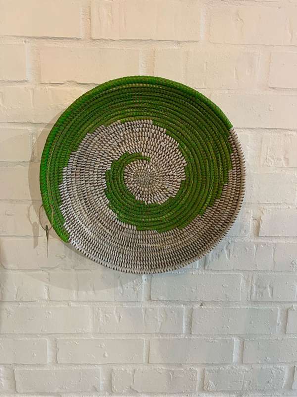 Wall Basket Med Lime/White