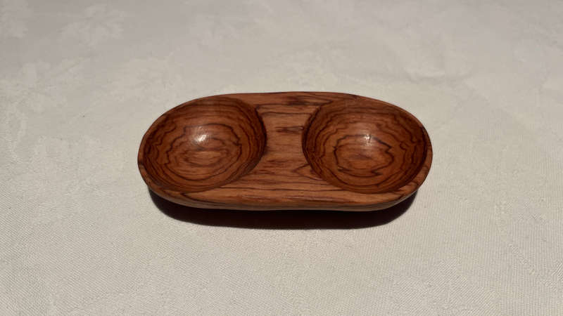 Wood Bowl 2 Oval Divided