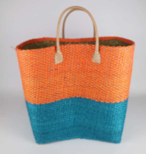Sisal Ba with leather handle Two-Tone