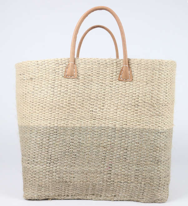 Sisal Ba with leather handle Two-Tone