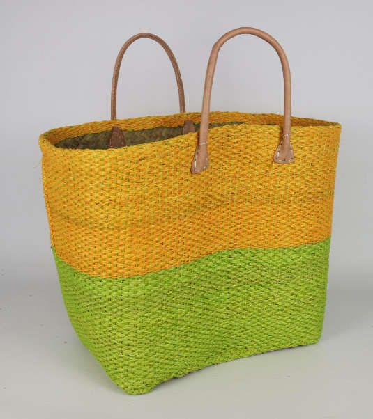 Sisal Ba with leather handle Two-Tone
