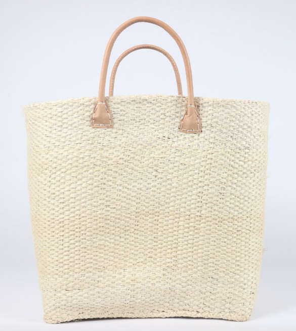 Sisal Ba with leather handle Two-Tone