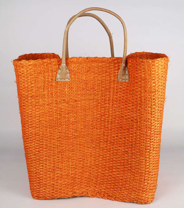 Sisal Ba with leather handle Two-Tone