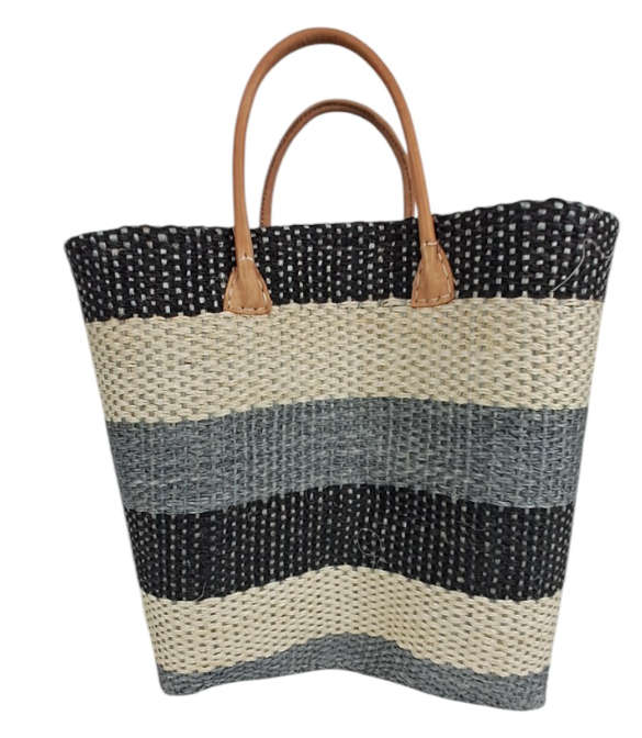 Sisal Ba with leather handle Two-Tone