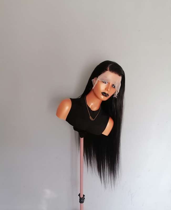 High quality Human Hair Blend 13x4 Lace Front Silky straight wig