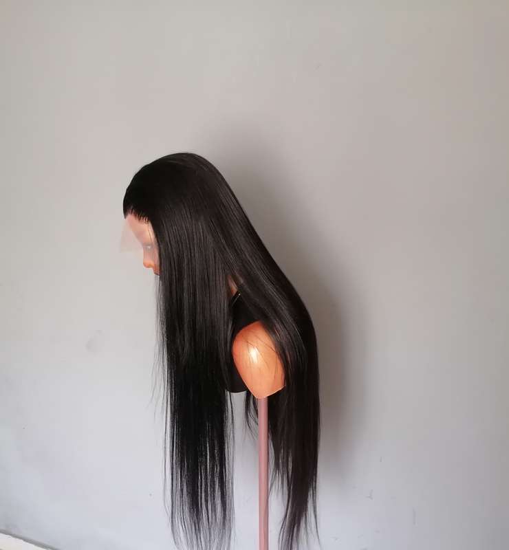 High quality Human Hair Blend 13x4 Lace Front Silky straight wig