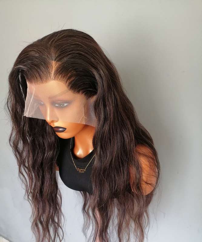 High quality Human Hair Blend 13x4 Lace Front wig Ella Colour #2/30 Brown