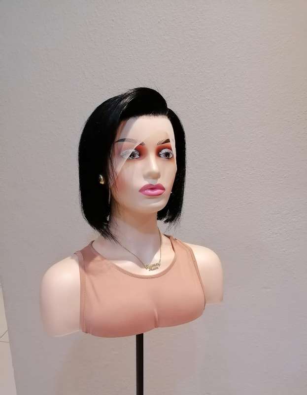 "8" inches 13x4 Lace Front Bob Wig Colour black