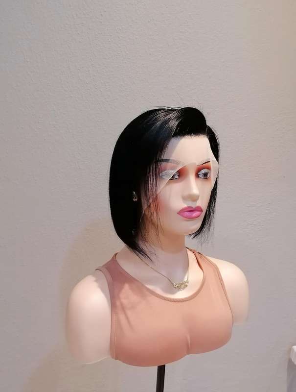 "8" inches 13x4 Lace Front Bob Wig Colour black