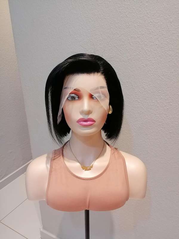"8" inches 13x4 Lace Front Bob Wig Colour black