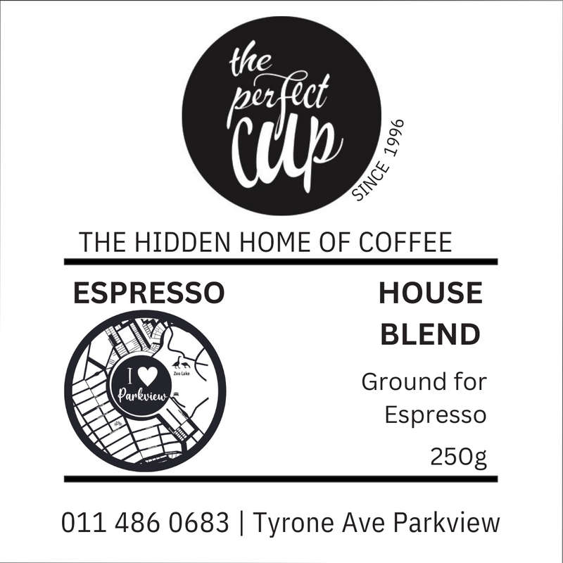 The Perfect Cup Espresso House Blend Coffee Beans 250 grams