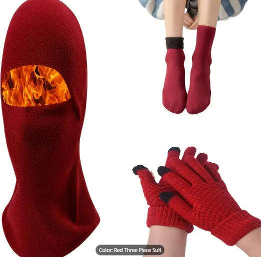3-Piece Essential Warmth Set (Gloves, Socks, Balaclava)