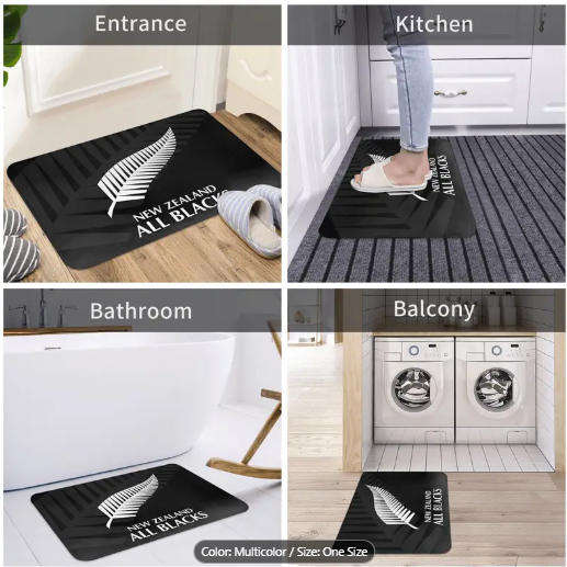 New Zealand All Blacks Rugby Feather Door Mat