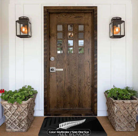 New Zealand All Blacks Rugby Feather Door Mat