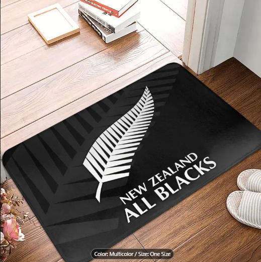 New Zealand All Blacks Rugby Feather Door Mat