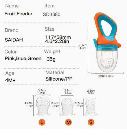 5-Piece Baby Mate Silicone Fruit Feeder Set