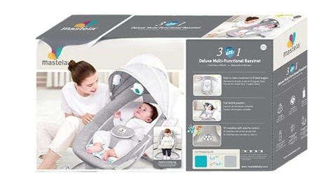 Mastela 3-in-1 Deluxe Multi-Functional Bassinet/Swing -Grey