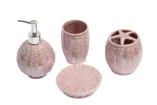 Bathroom Ceramic 4pc  Set Round White