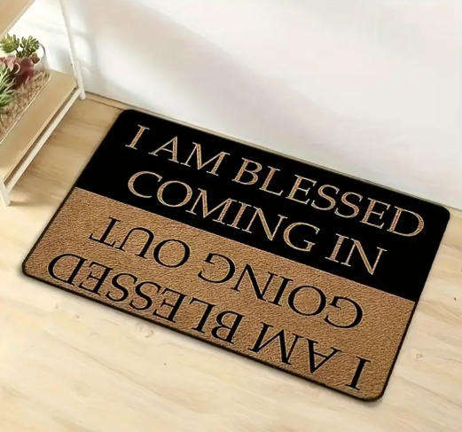 Inspirational Doormat. I AM BLESSED COMING IN / GOING OUT"
