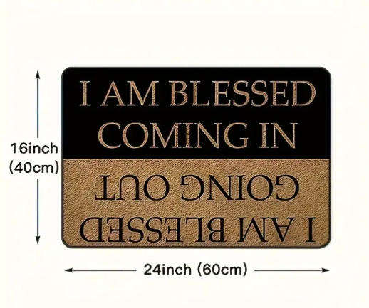 Inspirational Doormat. I AM BLESSED COMING IN / GOING OUT"
