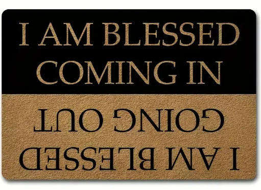 Inspirational Doormat. I AM BLESSED COMING IN / GOING OUT"