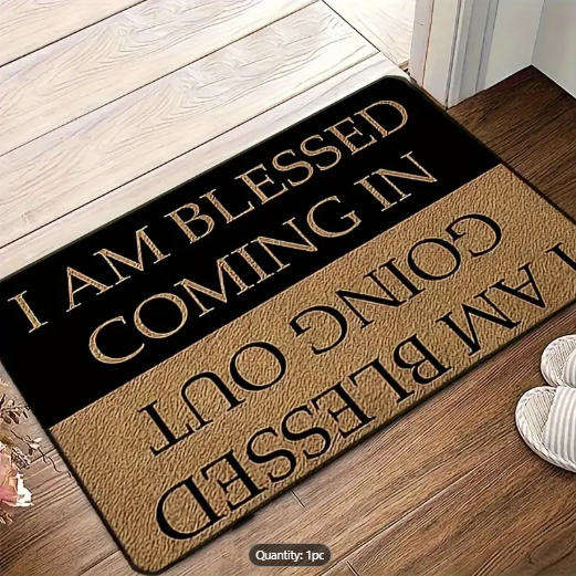 Inspirational Doormat. I AM BLESSED COMING IN / GOING OUT"