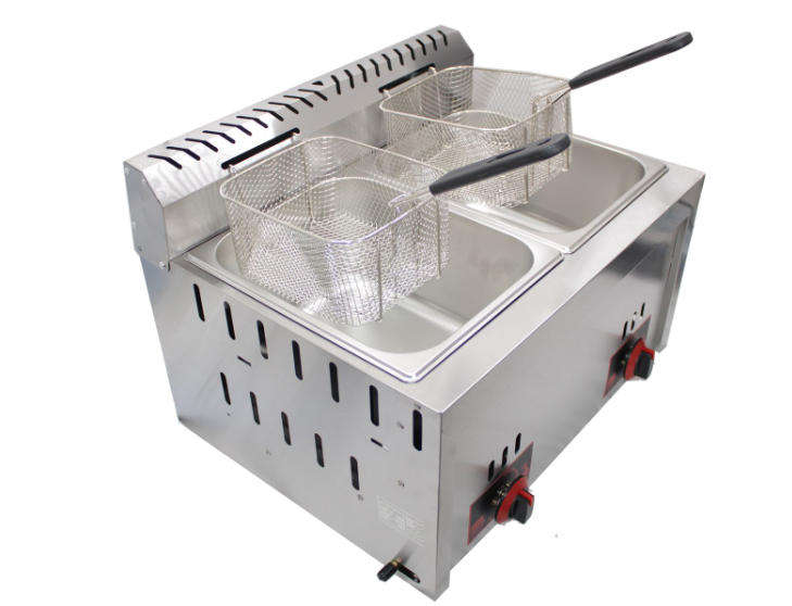 6L + 6L Golden Burner Double Tank Commercial Grade Gas Deep Fryer