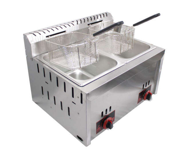 6L + 6L Golden Burner Double Tank Commercial Grade Gas Deep Fryer