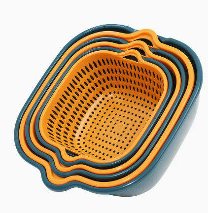 6-Piece Double-Layer Plastic Strainer Set