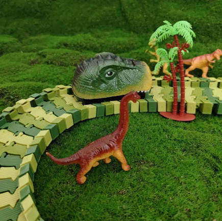 Dinosaur Track Car DIY Electric Dinosaur Train Set