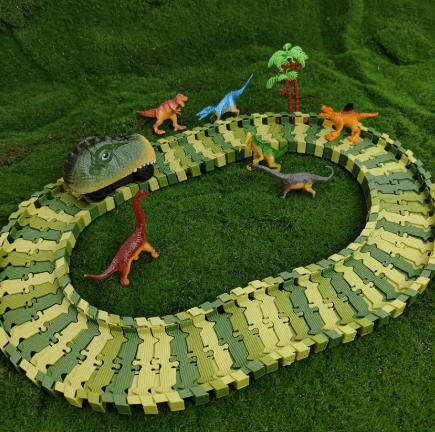 Dinosaur Track Car DIY Electric Dinosaur Train Set