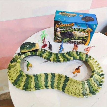 Dinosaur Track Car DIY Electric Dinosaur Train Set