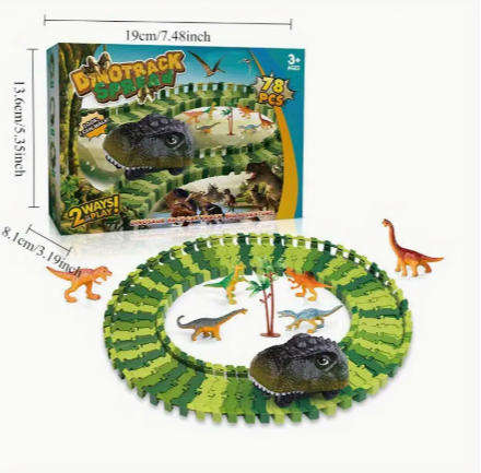 Dinosaur Track Car DIY Electric Dinosaur Train Set